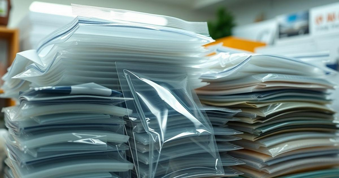 Saco adesivado transparente Cromus para embalagens práticas e seguras