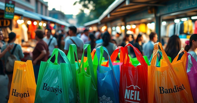 Sacolas plásticas personalizadas que atraem clientes