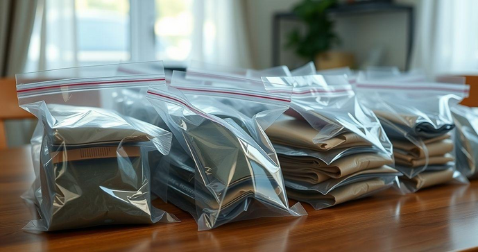 Sacos plásticos com fecho adesivo são a solução ideal para armazenamento e organização